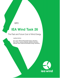 IEA Wind Task 26: The Past and Future Cost of Wind Energy, Work