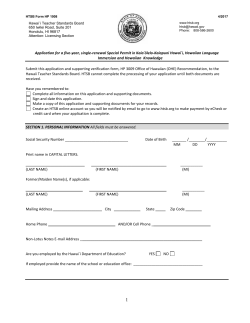 Hawaiian Permit - Hawaii Teacher Standards Board