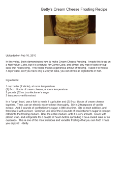 Betty`s Cream Cheese Frosting Recipe