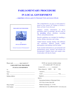 parliamentary procedure in local government