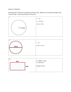 Section 2.2 Solutions Homework #1-4: Find the circumference of