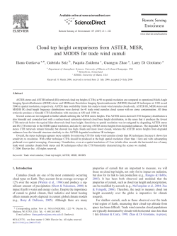 Cloud top height comparisons from ASTER, MISR, and MODIS for