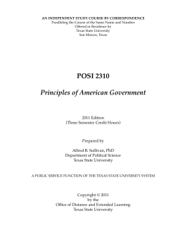 POSI 2310 Principles of American Government