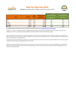 Map the Meal Gap 2016: Overall Food Insecurity in Rhode Island by