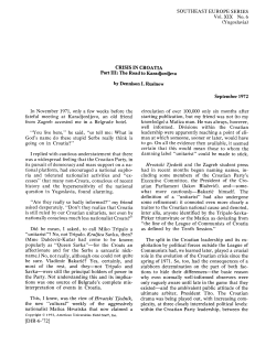 CRISIS IN CROATIA Part III: The Road to Karadjordjevo