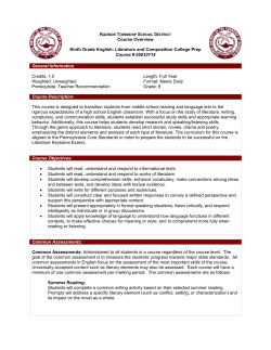 English 9 College Prep - Radnor Township School District