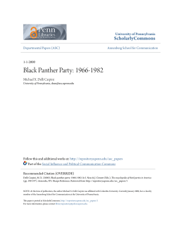 Black Panther Party: 1966-1982 - ScholarlyCommons