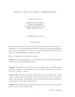 Notes on the local theta correspondence