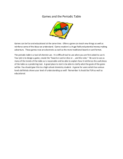 Games and the Periodic Table