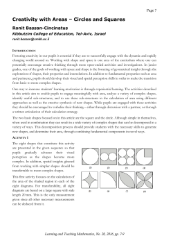 Creativity with areas - circles and squares