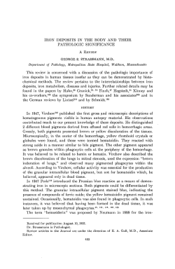 IRON DEPOSITS IN THE BODY AND THEIR