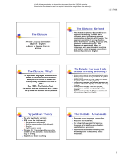 The Dictado - The Center for Advanced Research on Language