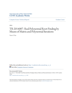 TR-2014007: Real Polynomial Root-Finding by Means of Matrix and