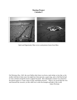 Martian Project Calculus I