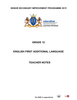 grade 12 english first additional language teacher notes
