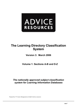The Learning Directory Classification System