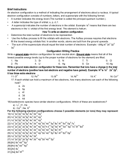 Electron Configuration Problems and Practice