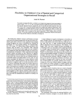 Flexibility in children`s use of spatial and categorical organizational