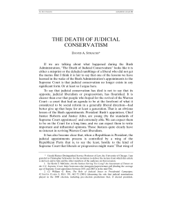 The Death of Judicial Conservatism