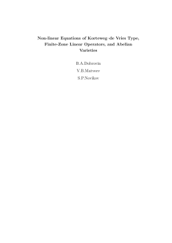 Non-linear Equations of Korteweg&ndash;de Vries Type, Finite