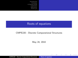 Roots of equations -