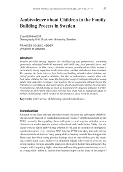 Ambivalence about Children in the Family Building