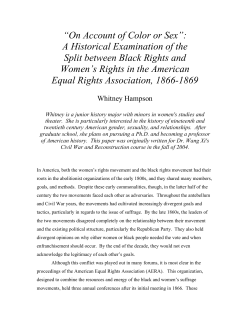 On Account of Color or Sex - Indiana University of Pennsylvania