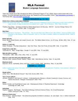 Bibliography Styles - American Psychological Association (APA)