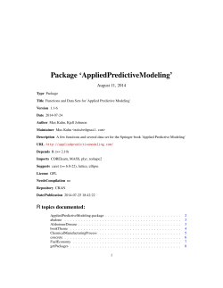 Package `AppliedPredictiveModeling`