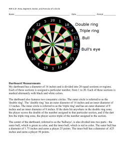Dartboard Measurements My dartboard has a diameter of 14 inches