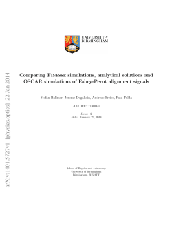 Comparing Finesse simulations, analytical solutions and OSCAR