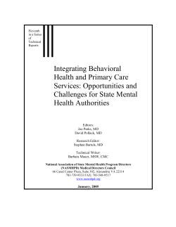 Integrating Behavioral Health and Primary Care Services
