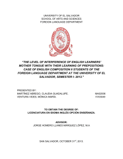 The level of interference of English learners` mother tongue on their