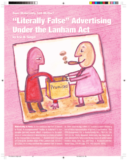 “Literally False” Advertising Under the Lanham Act