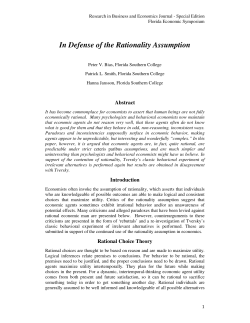 In Defense of the Rationality Assumption