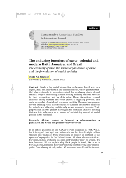 The enduring function of caste: colonial and modern Haiti, Jamaica