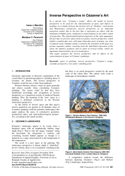 Inverse Perspective in C&eacute;zanne`s Art