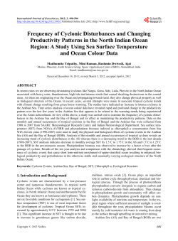 Frequency of Cyclonic Disturbances and Changing Productivity