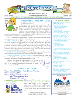 Child Care Chronicles Summer 2009 Issue