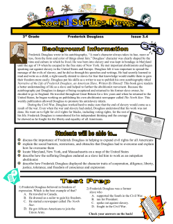 discuss the importance of Frederick Douglass in helping to expand