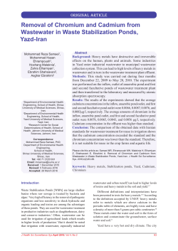 Removal of Chromium and Cadmium from Wastewater in Waste