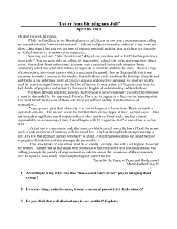 Letter from Birmingham Jail - Binghamton City School District