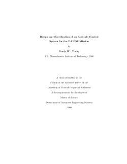 Design and Specification of an Attitude Control System for the
