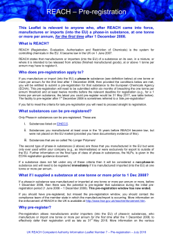 Number 7 - REACH - Pre-registration