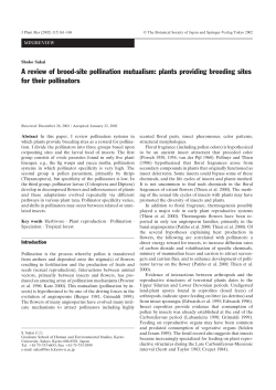 A review of brood-site pollination mutualism: plants providing