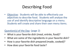 Describing Food Power Point
