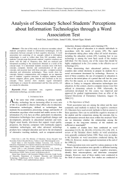 Analysis of Secondary School Students` Perceptions about