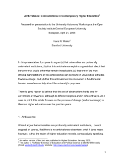 Ambivalence: Contradictions in Contemporary