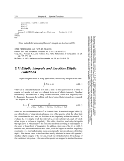 6.11 Elliptic Integrals and Jacobian Elliptic Functions
