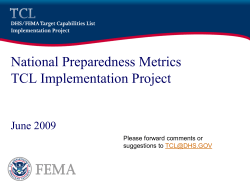 National Preparedness MetricsTCL Implementation Project